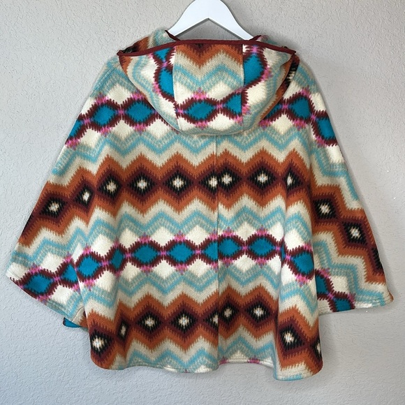 Patagonia Women's Synchilla Fleece Hooded Poncho  XS/S Cinder Red Aztec Navajo - Picture 12 of 13